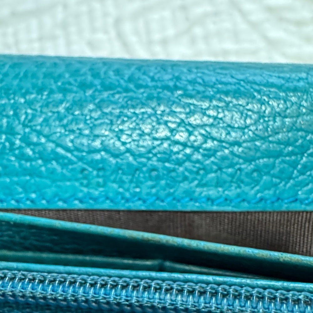 Gucci Vintage Navy and Teal Leather Wallet - Picture 4 of 9